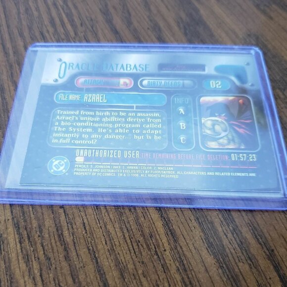 1996 DC Comics Azrael #2 Outburst Firepower Embossed Card - Picture 3 of 3